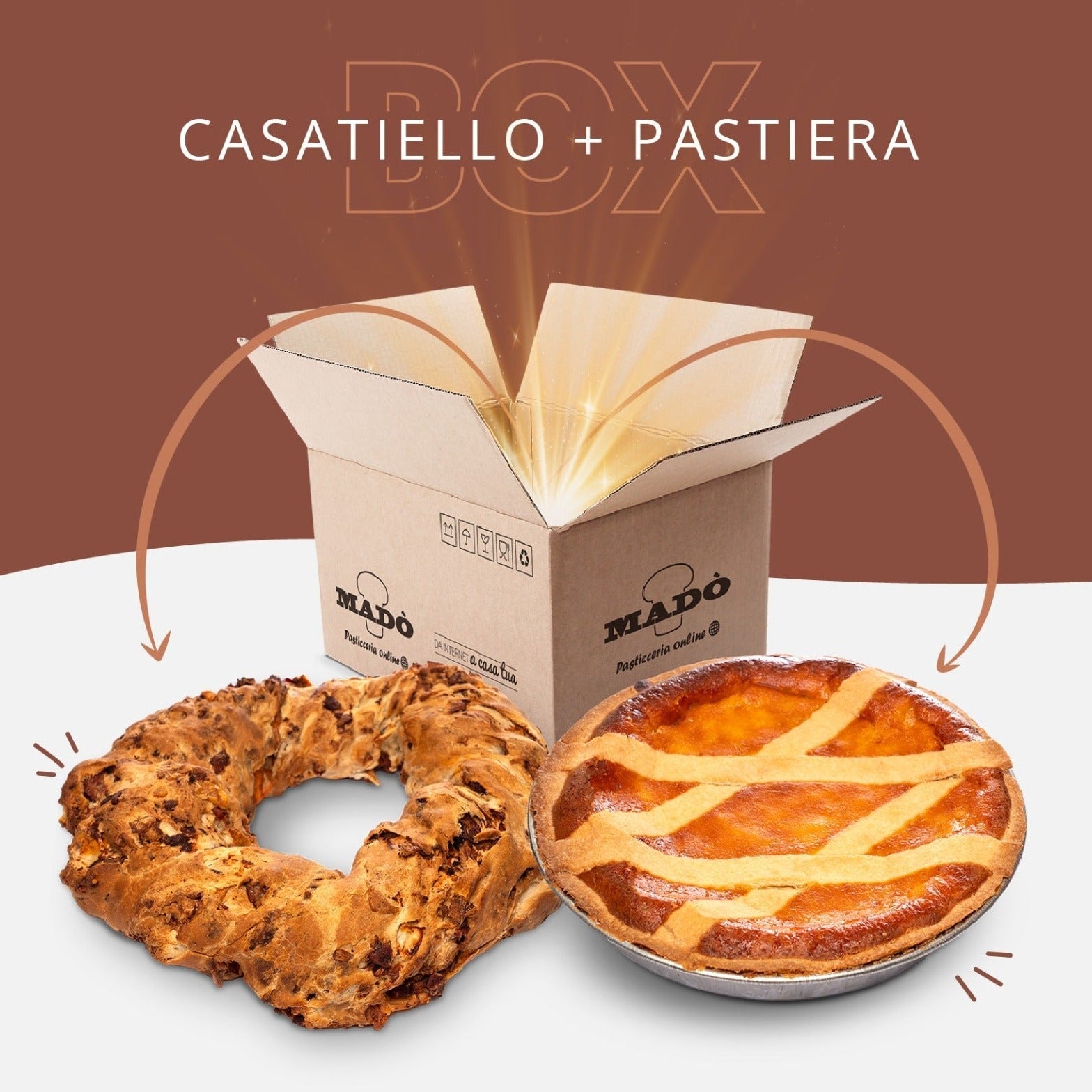 Box Casatiello napoletano 1kg + Pastiera napoletana 1kg (scontato al 40%) - Madò Pasticceria Online