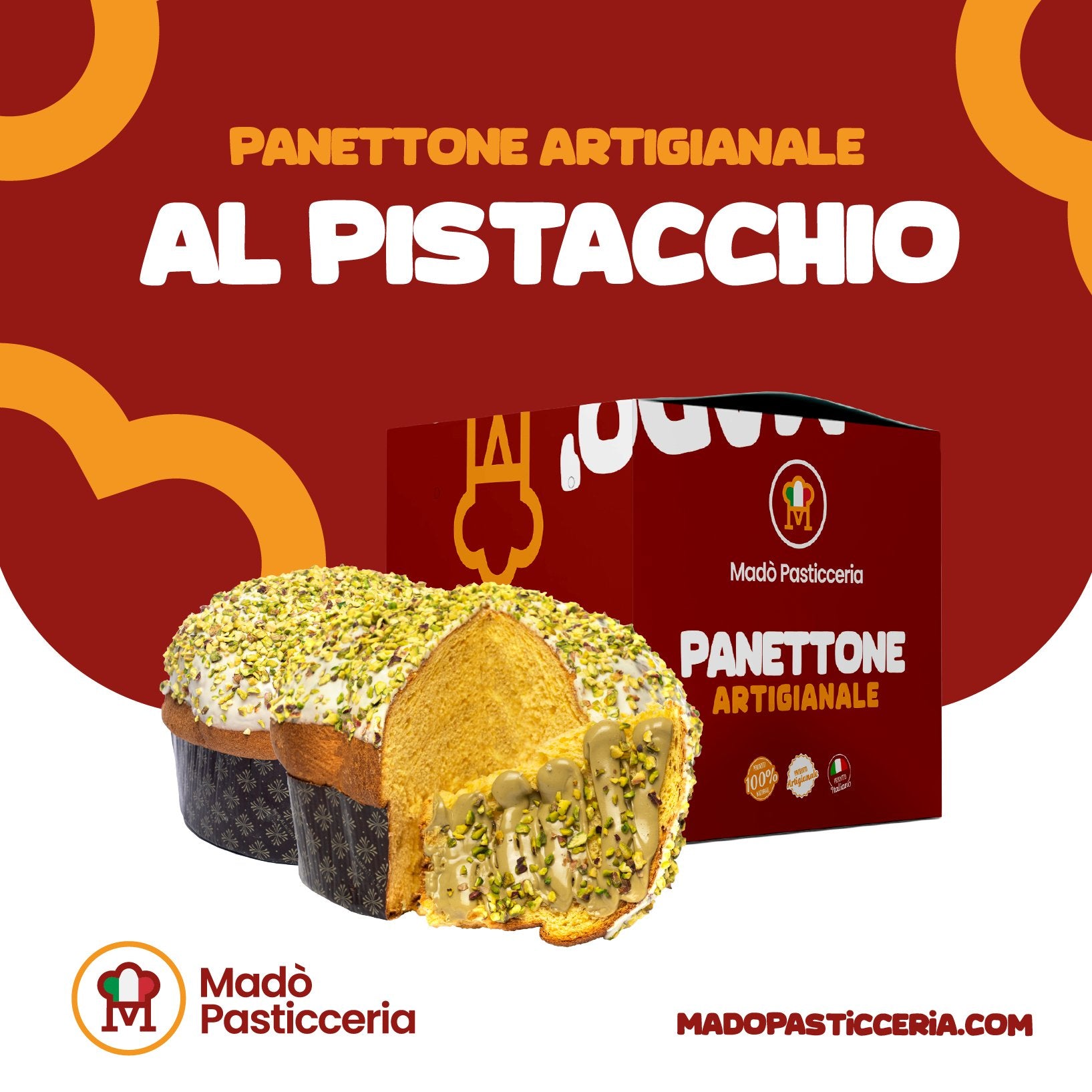 Panettone artigianale al pistacchio - Madò Pasticceria