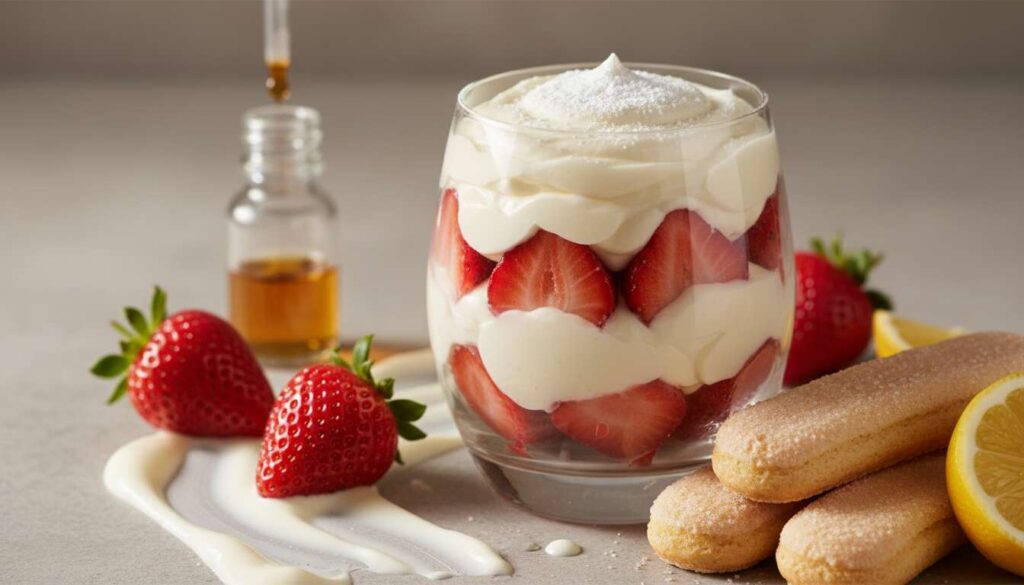 Fragole e mascarpone in coppetta, il dessert senza cottura pronto in 15 minuti