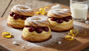 Zeppole di San Giuseppe al forno: la ricetta napoletana con crema e amarena