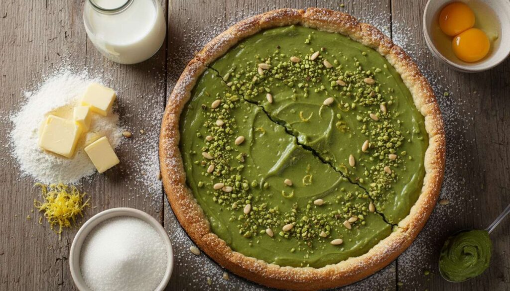 Torta della nonna con crema al pistacchio: la variante golosa che tutti richiedono