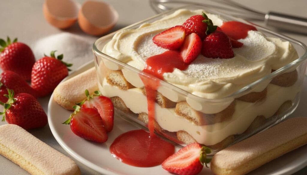 Tiramisù alle fragole senza uova crude: cremoso e sicuro per tutta la famiglia