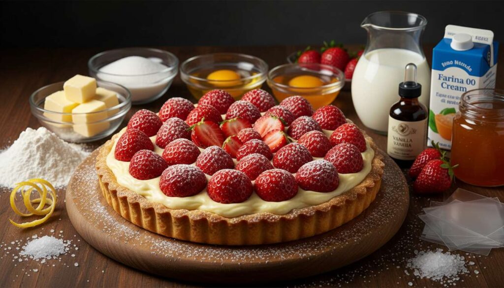 Crostata di fragole fresche con crema diplomatica: elegante e facilissima