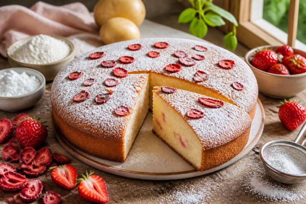Torta paradiso alle fragole, la variante primaverile del classico lombardo