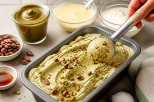 Gelato al pistacchio di Bronte senza gelatiera, cremoso come in gelateria siciliana