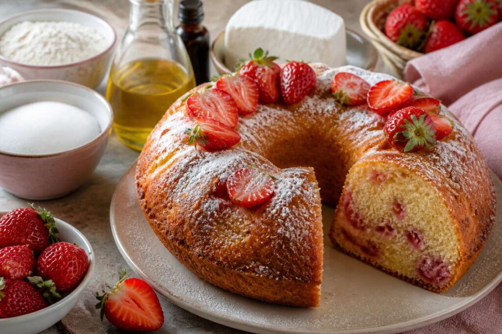 Ciambella alle fragole e ricotta, la merenda di maggio pronta in 45 minuti