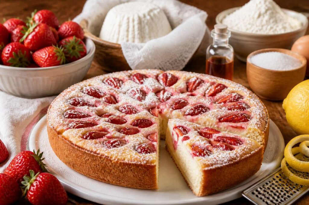 Torta di ricotta e fragole fresche, la ricetta laziale delle nonne dei Castelli